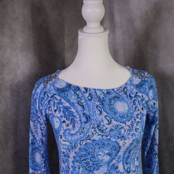 Lilly Pulitzer Sophie Shift Dress Womens XXS Blue Purple Iris UPF 50+ Beach - Picture 3 of 9